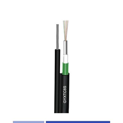 ซื้อ สายไฟเบอร์ออปติกแบบ Single-mode 12 คอร์ 9/125um สำหรับติดตั้งบนอากาศ พร้อมสายสลิง PE หุ้มฉนวน GYXTC8S การผลิตออนไลน์