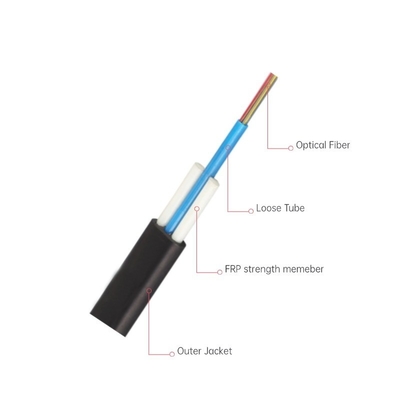 ซื้อ ในบ้าน Flat Drop Cable Multimode OM3 12 สายใย LSZH ทนต่อการบดสีดํา การผลิตออนไลน์