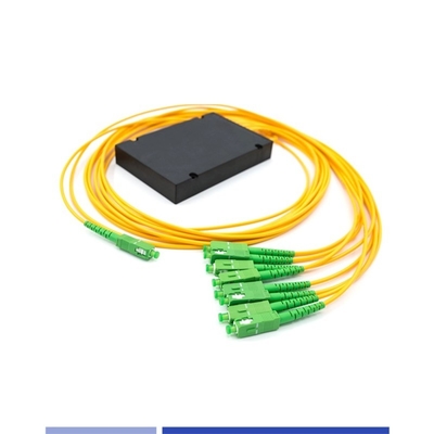 ซื้อ 1x8 สายไฟเบอร์ออปติก PLC Splitter ABS Box SC/APC โมเดลเดียว 2.0mm กันคอโรชั่น การผลิตออนไลน์