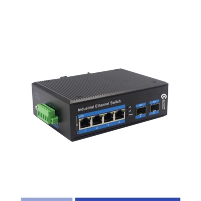 ซื้อ เครื่องแปลงสื่อไฟเบอร์อุตสาหกรรม 10/100/1000M 2 SFP พร้อม 4 สาย RJ45 Single-mode SMF Duplex 1310nm 20KM การผลิตออนไลน์