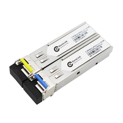 ซื้อ Gigabit BIDI Optical Transceiver 20km โมดูล SFP แบบเดียวแบบไฟเบอร์คู่ TX1310nm RX1550nm LC การผลิตออนไลน์