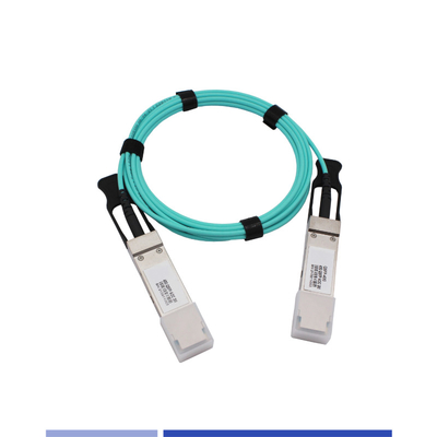 ซื้อ สายไฟฟ้าออปติกที่ทํางาน 40G ((AOC) QSFP+ OM3 สายไฟฟ้าที่ทํางาน 1m LSZH Aqua การผลิตออนไลน์