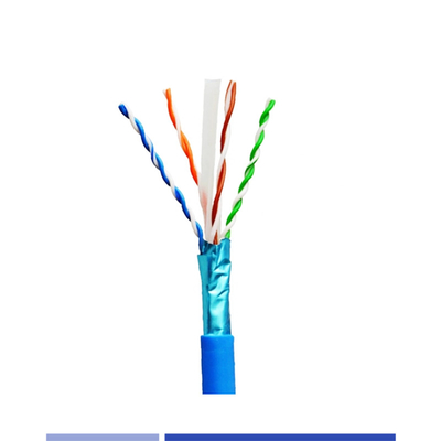 ซื้อ F/UTP 23AWG Cat6 Cable Solid Copper 4 Pair PVC Jacket Blue 305Mtr การผลิตออนไลน์