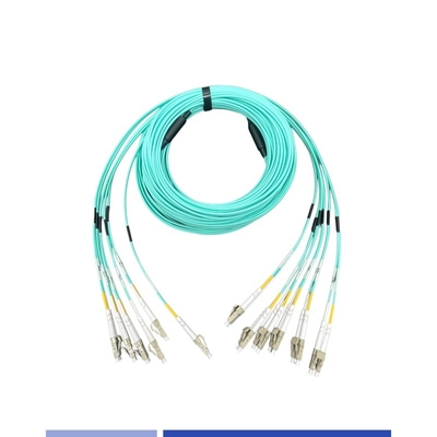 ซื้อ 12 Core OM3 LC ไฟเบอร์ออปติก ทรังเคเบิล ดับเพล็กซ์ 25m LSZH Jacket การผลิตออนไลน์