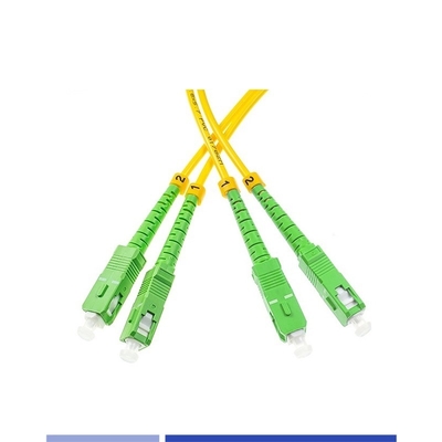 สายพับไฟเบอร์ออปติก SC/APC-SC/APC สายแบบเดียว Duplex LSZH 3m