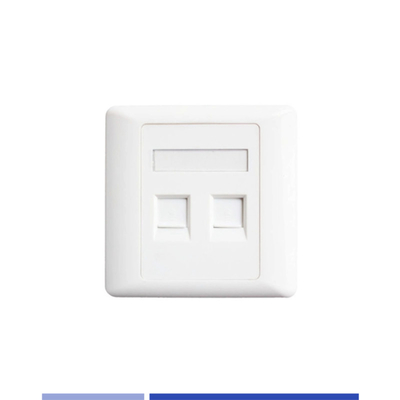 อุปกรณ์เสริมโทรคมนาคมภายในบ้าน ดับเบอร์โพร์ตหน้าแผ่นสําหรับ Cat3 Cat5E Cat6 Keystone Jack